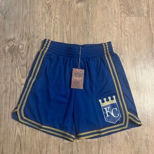 NWT Mitchell & Ness Kansas City Royals MLB Overtime Mesh Shorts Blue Size Small